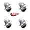 Service Caster 3.5 Inch Phenolic Wheel Swivel Bolt Hole Caster Set with Brake SCC-BH20S3514-PHR-TLB-4 - alternate 2